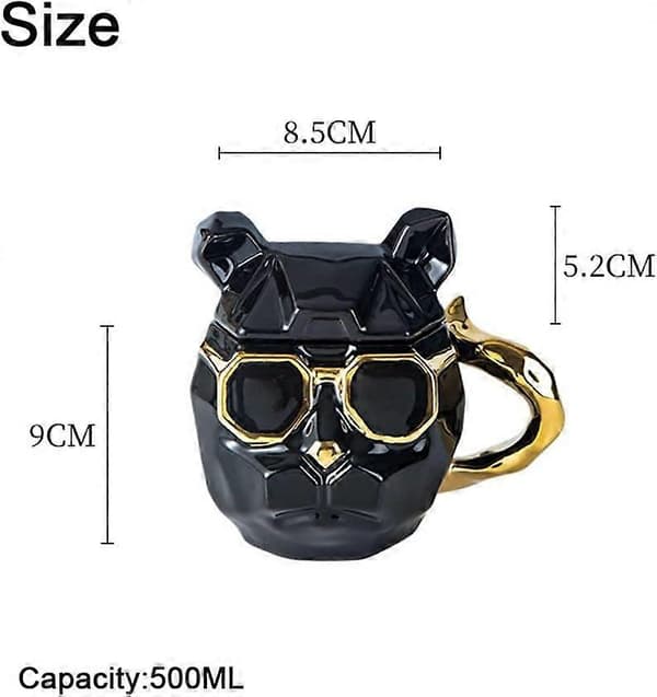 3D Cool Dog Ceramic Mug Ceramic Coffee Mug Drink Mug Coffee Cup Drink Cup with Lid 3D Animal Mug Gift Mug