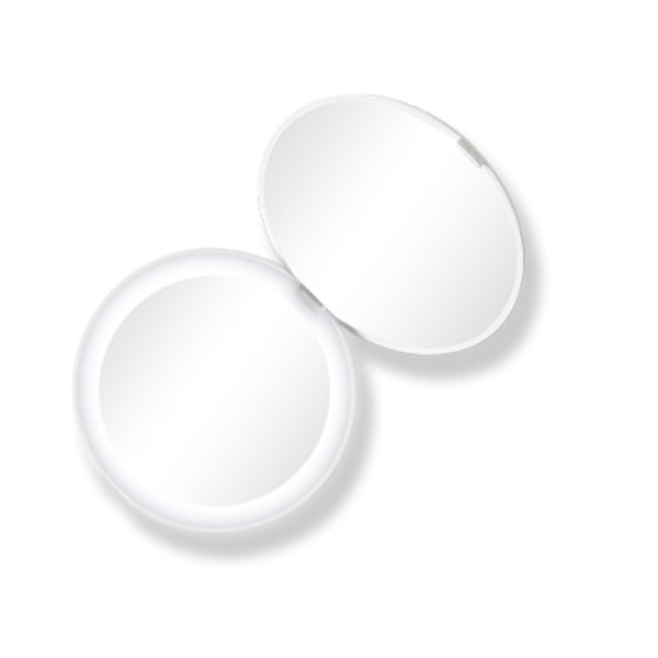 spegel Bærbar makeupspejl med LED lysring lille skønhedsforstørrelsesglas fyldlys bælte white