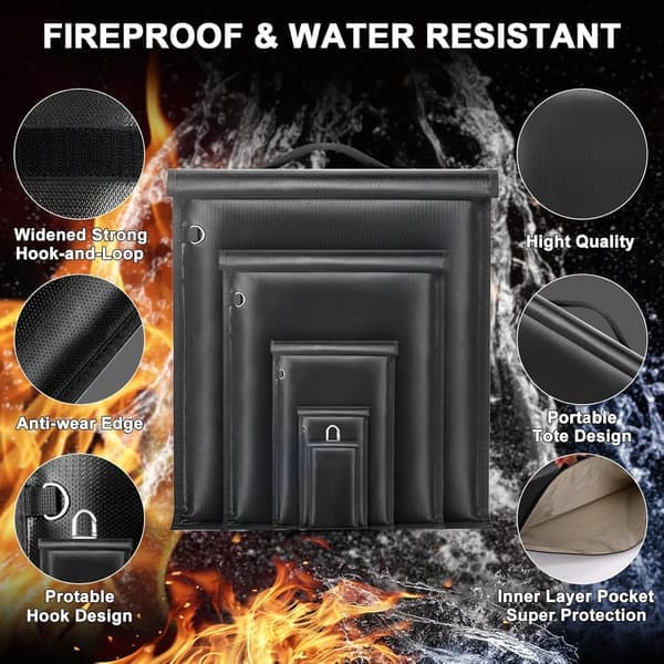 Faraday-väskor 5-pack stora anti-spårning RFID brandsäkra vattentäta laptop surfplatta [Ho]