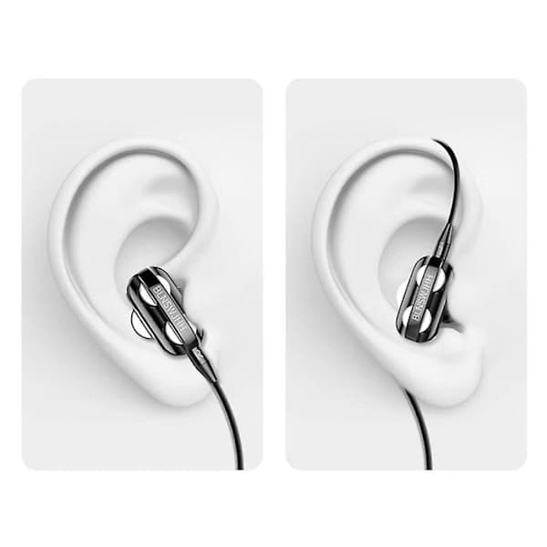Bluelans Doble Element Hodetelefoner AUX 3.5mm - Kablede Hodetelefoner Rød