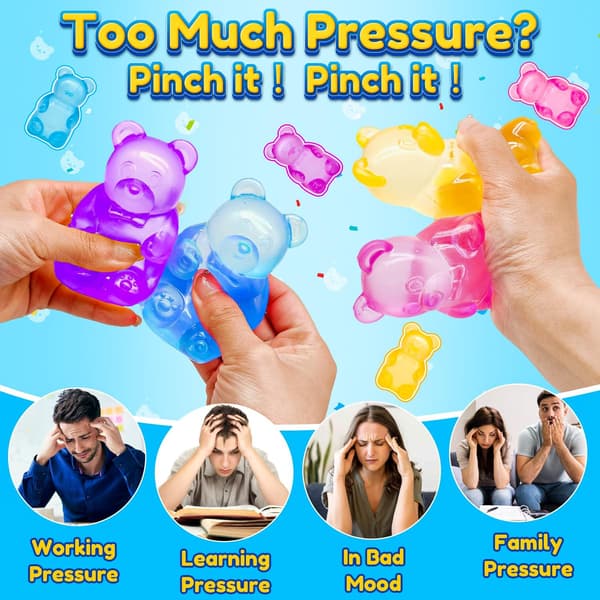 Sæt med 4 Nee Doh Gummy Bear, squishy bolde med høj densitet, til sensorisk og finmotorisk udvikling