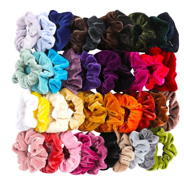 Fløyels hårstrikk - 46 pakning for kvinner, jenter og barn - Bulk scrunchies hårbånd uten skade scrunchy hårbånd
