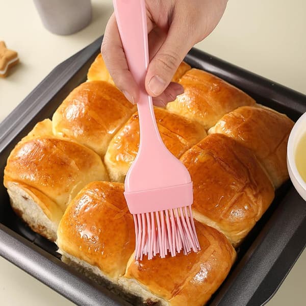 3 stk silikonspatelsett lette non-stick bakeskrapere med oljebørste