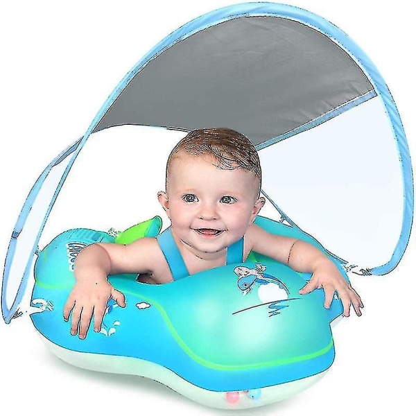 Spædbarnssvømmeflyder Svømmebassinflyder med solbeskyttelsesdæksel (3-12 måneder gammel baby)