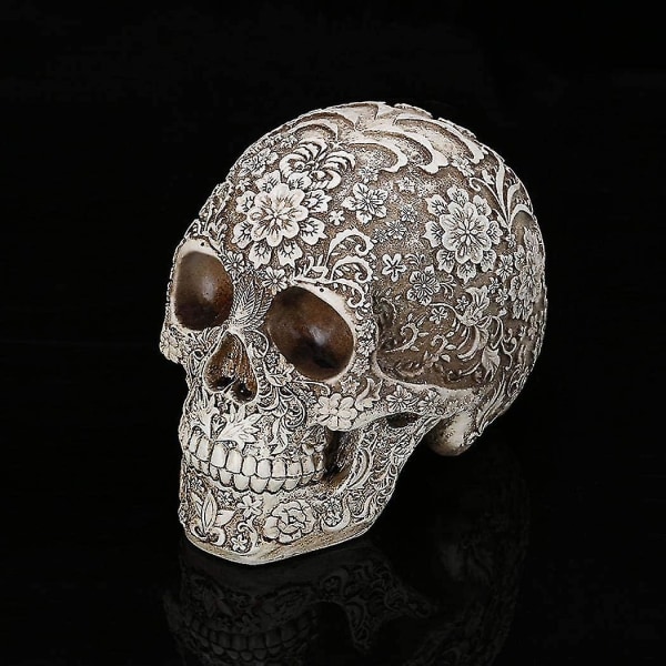Skull Ornament Hartsi Koristeellinen Skull Head Veistos Halloween Party Home Office Sisustus