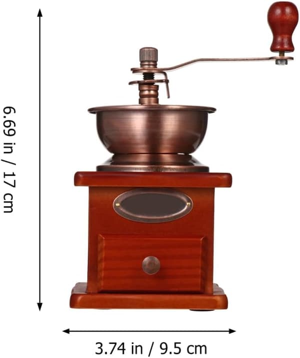 Manuell kaffekvarn, handvevad konisk kvarn, 17 cm bärbar