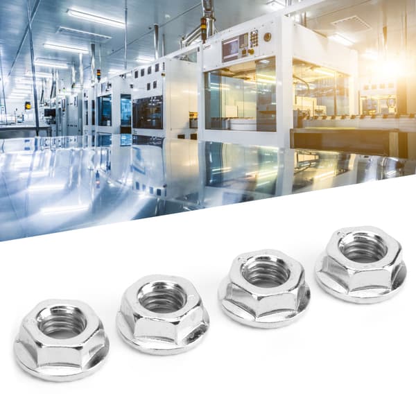 Flange Nut Set 100 Pcs 304 Stainless Steel M8 for Machine Industry