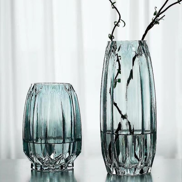 Nordic Glassthicken Vas Transparent Svart Vas Vardagsrum(blå)-l