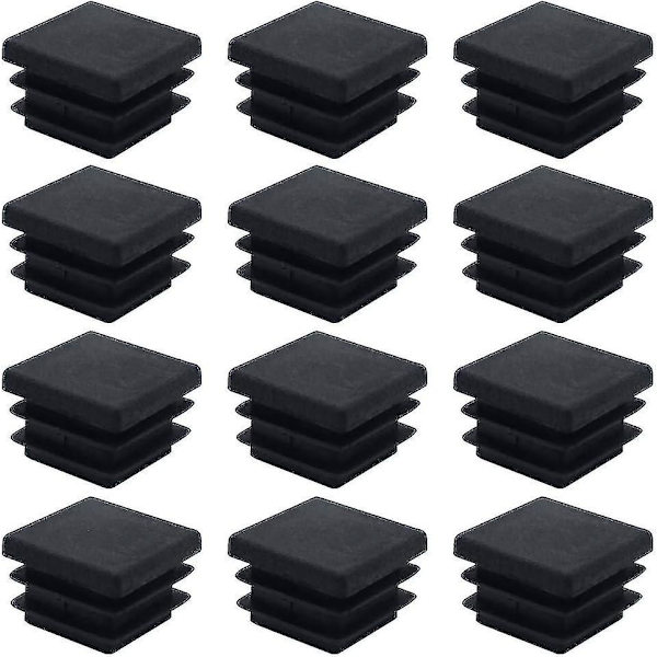 40 st Möbel Kvadratiska Ändkåpor Plast Kvadratrör Plugg 20mm X 20mm Rörslut