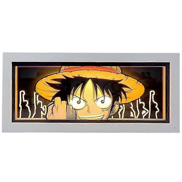One Piece Anime 3D Paper-cut Light Box Manga Shadow Box LED Desk Night Light AA A A