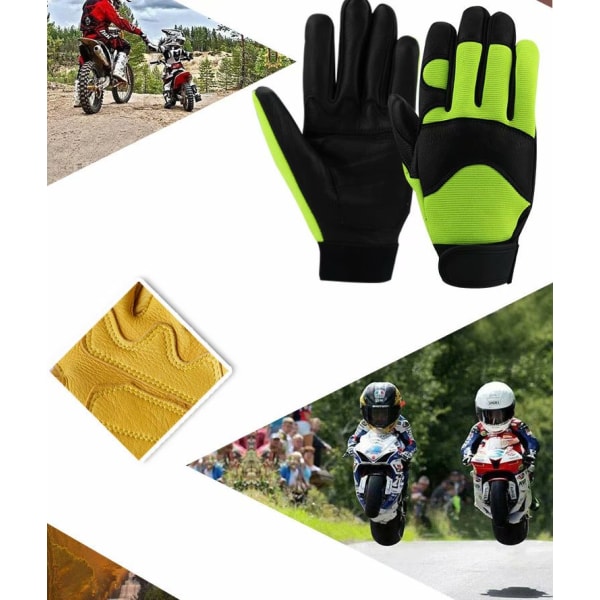 Varma handskar vinterhandskar halvläder hjortläderhandskar ridhandskar motorcykel fitnesshandskar motorcykel utomhussporthandskar, gul XL