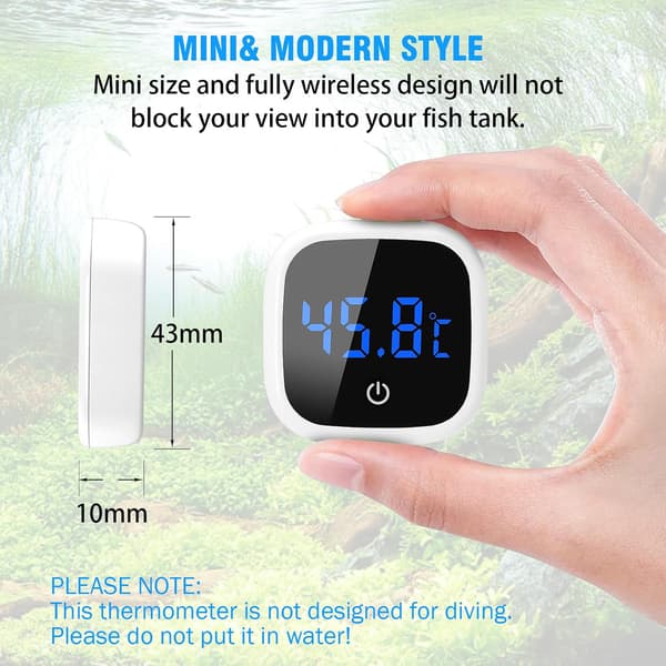 Aquarium Thermometer, Mini Digital Fish Tank Thermometer, High-Precision Temperature Sensor, Suitable for Freshwater and Water Aquariums