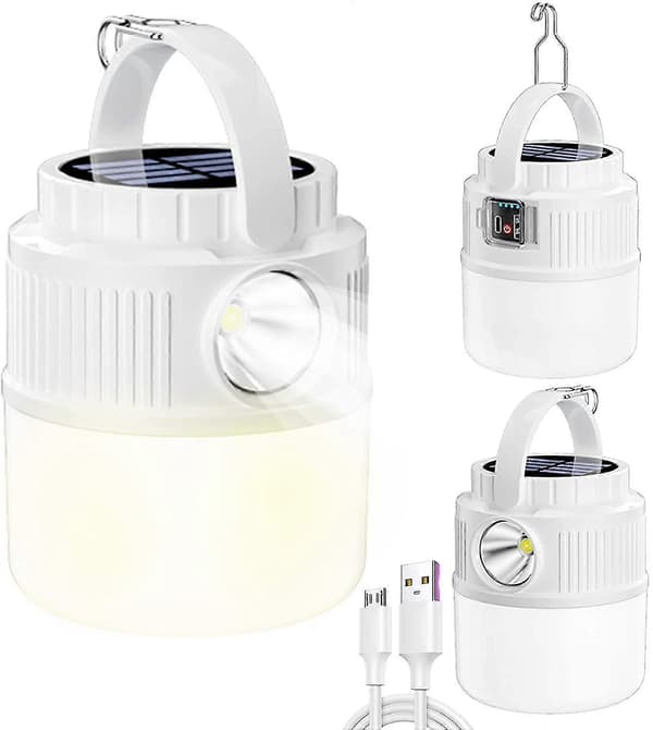 Starlight-usb Oppladbar Solar Led Campinglykt, Bærbar 4 Moduser Vanntett Dobbel Led Lys Kilde Ny Multifunksjonell Utendørs Lampe For Utendørs H