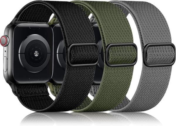 3-pack Stretchig Solo Loop kompatibel med Apple Watch Band 44mm 4