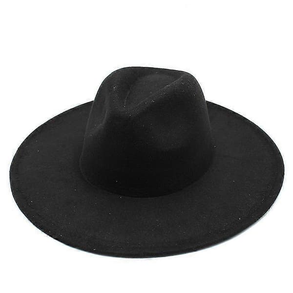 Varm vinter klassisk bredskygget Fedora hat sort hvid uldhatte mænd kvinder knusbar vinterhat