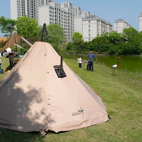 Tältkamin Jack med 4,3 tum Expanderbart Hål, Brandsäker Camping S_tfrf