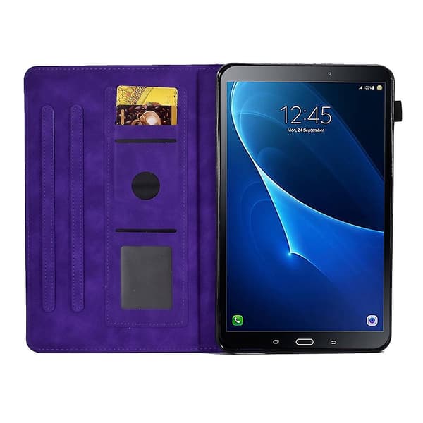 Til Samsung Tab A 10.1 T580/T585 (2016) Præget Flatbed Lilla Samsung Galaxy Tab A 10.1 (201