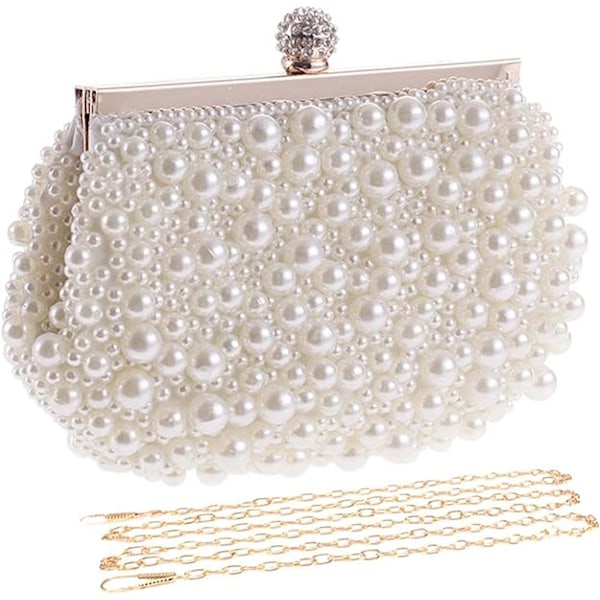 Dame Perle Aften Clutch Taske Kvinder Bryllup Taske Håndtaske Middagsselskab Bal Brude Taske