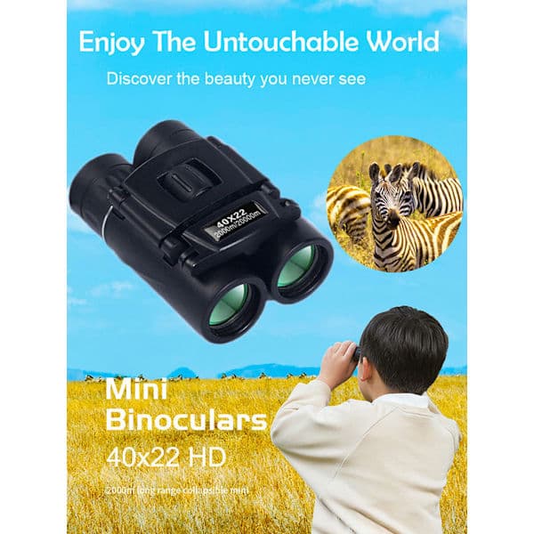 40x22 HD High-Performance Binoculars 2000m Long Range Foldable Mini Telescope Bak4 FMC Optical System for Hunting Sports