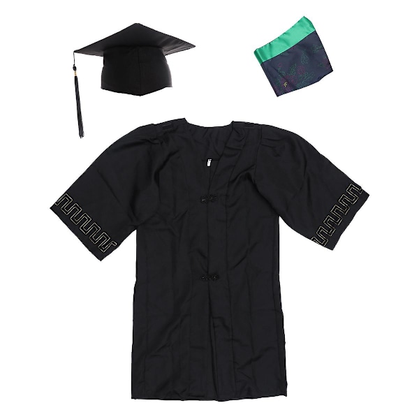1 Sæt Graduation Supplies Plastik Doktorgrad Baccalaureat Kjole Akademisk Kjole Slør (landbrugsvidenskab) Black 130X105X0.5CM