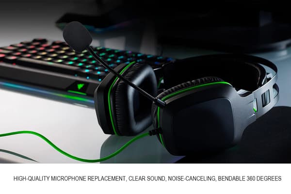 Erstatningsmikrofon for spill til Razer Electra V2 Gaming Headset på PS4 PS5 Xbox One PC, Avtakbar Bommikrofon