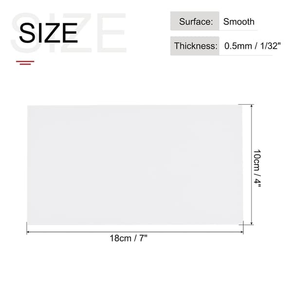 ABS Plastplade 7 x 4 0,02 Tommer Styrenplader til Byggemodel DIY Håndværkspanel Hvid 3 Stk 7\" 4\" 0,02\"