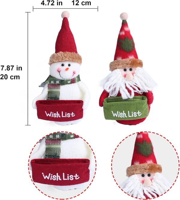 2 st Jultomtedekorationer, handgjorda tomte- och snögubbeformade G