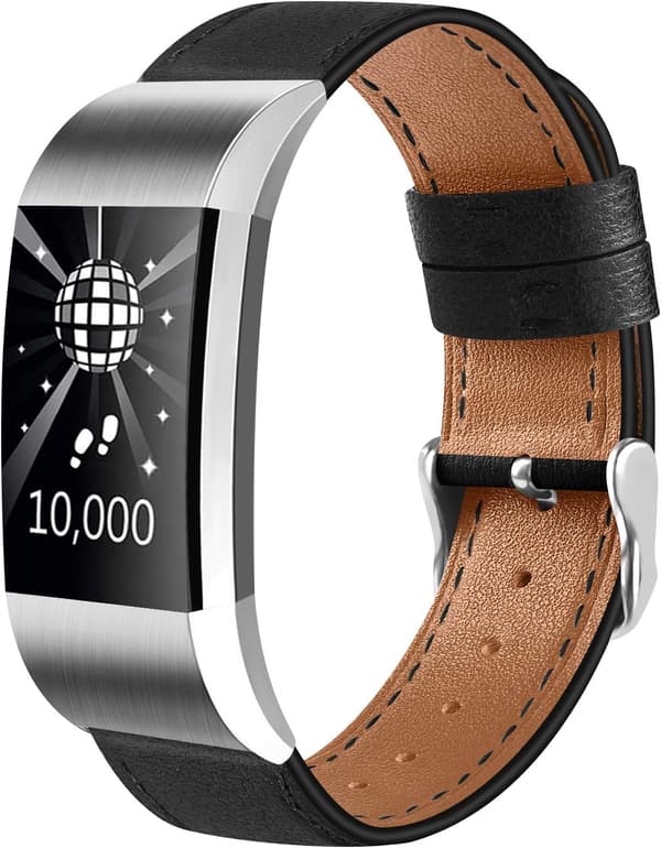 Rem for Fitbit Charge 2 i lær, sport, dame og herre, justerbar