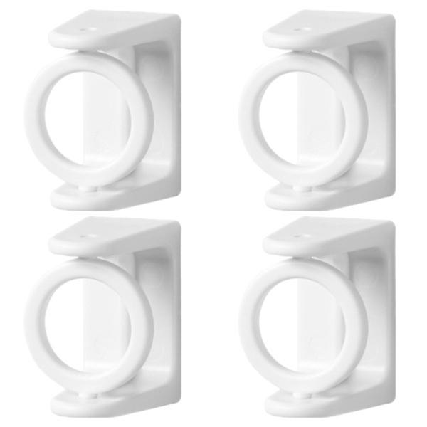 4 stk. L-beslag Heavy Duty Gardinstangs Kroge Badeværelsesstang Beslag Multifunktionelle Stangs Holdere Hvid 5X4 White 5X4CM