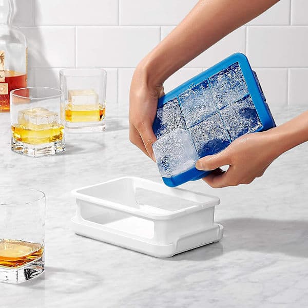 Isbitform med silikonlokk, stort format, for 6 store isbiter på 4,4 cm Hy