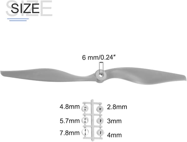 12x8 tommer RC Propell 2-bladet Grå 2 stk size_name 8mm to 11mm
