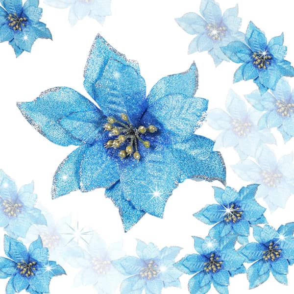 24 stk. julestjerner med glitter, julesimulering