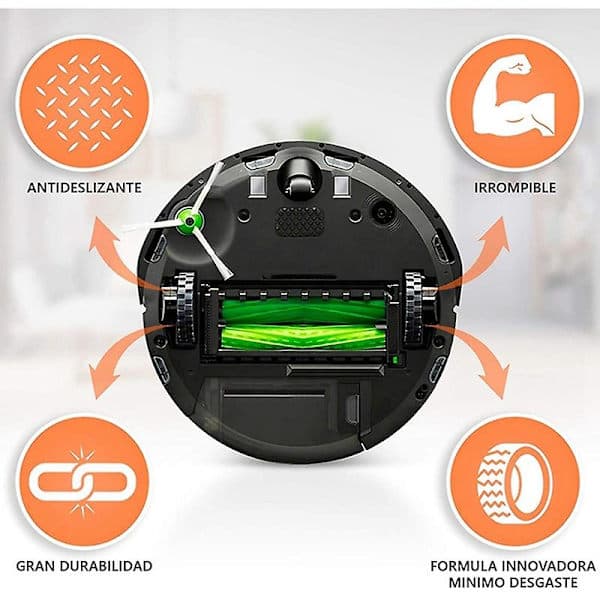 4 stk. dæk kompatible med IROBOT ROOMBA Robot 500 600 700 800 I7 S9 Irobot Sort