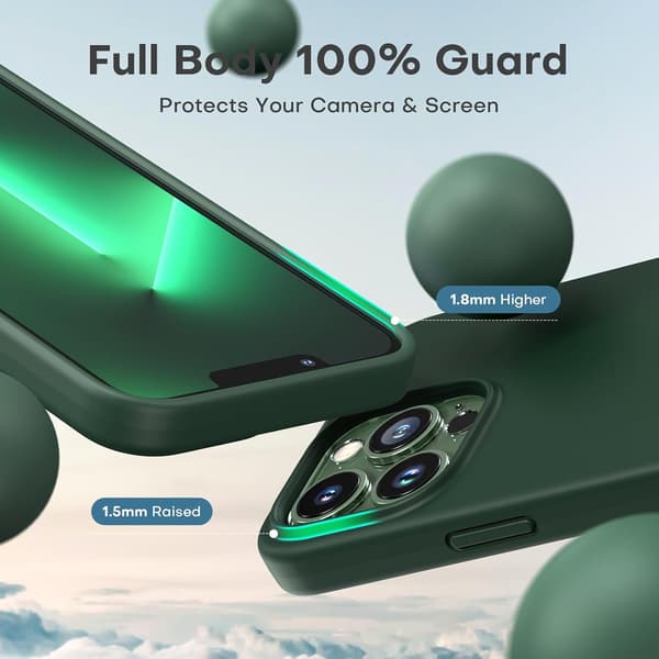 iPhone 13 Pro Deksel Silikon, Slankt Mobilskall, Støtsikkert Sklisikkert Anti-fingeravtrykksbeskyttelse for iPhone 13 Pro, Alpine