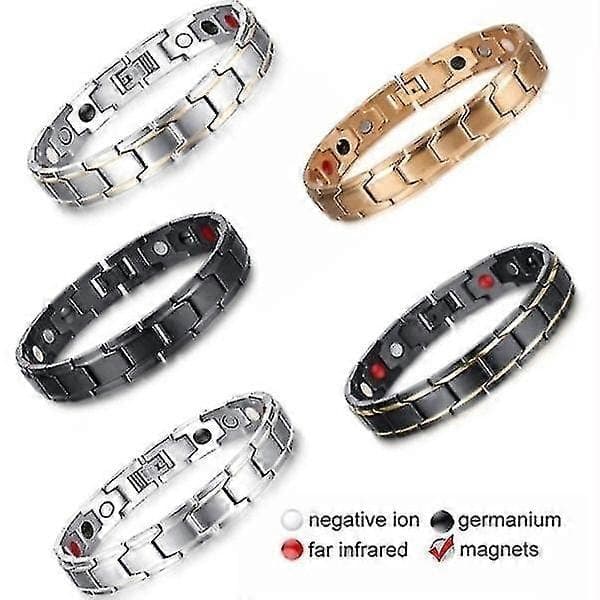 Magnetarmbånd til mænd, titanium stål, kraftfuld magnetterapi, magnetisk energiarmbånd