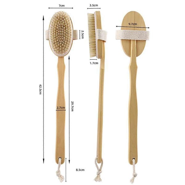 Long Handle Bath Brush for Wet or Dry Brushing in the Shower