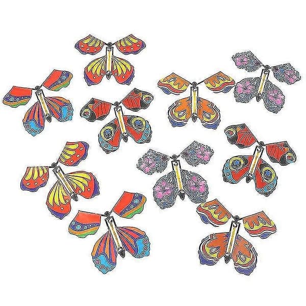 10 X Magic Butterfly Flying Butterfly With Card Toy With Empty Hands[YATOY]