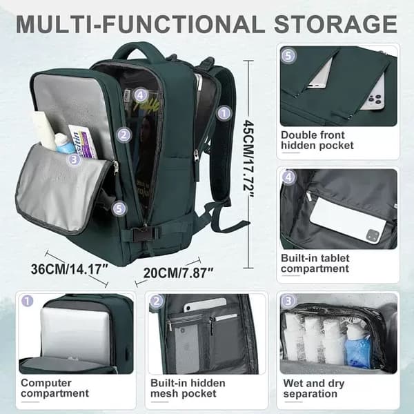 Kabinbagage 40x20x25 cm, til Ryanair, til mænd og kvinder-FA-