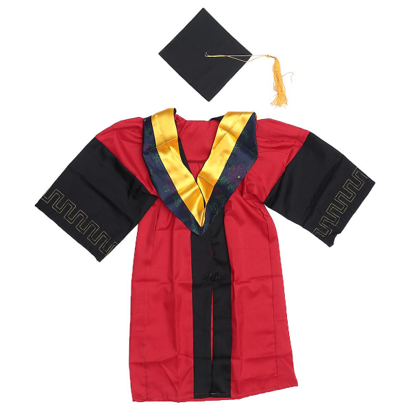 1 st examenssäsong studentklänning Akademisk klänning Doktorsexamen examenskappa för akademiker Red 114X100X0.5CM