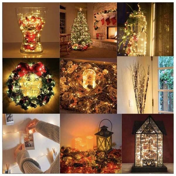 10M Copper LED String Lights - 100 LED String Lights - LED String Lights for Bedroom Decoration, Christmas Decorations