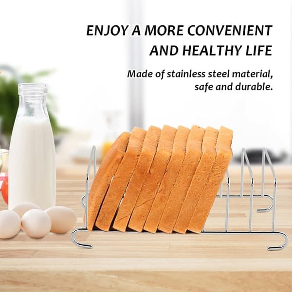 Brødstativ i rustfrit stål, brødhylde tilbehør til airfryer, rektangulær pandekageholder airfryer brødkølerist (sølv, størrelse: 15,5 x 9 cm)