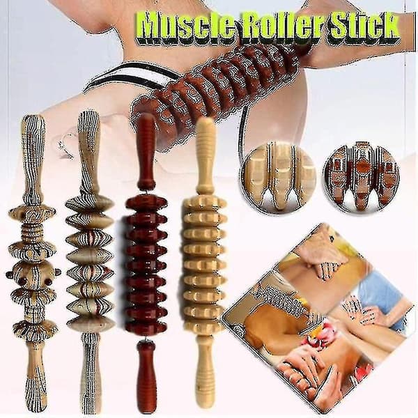 Full Body Muscle Massage Wood Roller Stick Trigger Point Recovery Tool Deep Relaxation Equipment B B