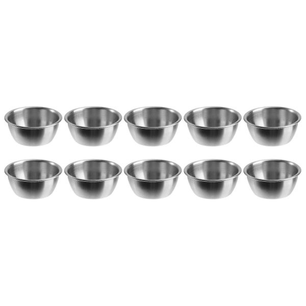 10pcs Stainless Steel Condiment Sauce Cups Tomato Sauce Container Dipping Bowl For Restaurant Home PartyM