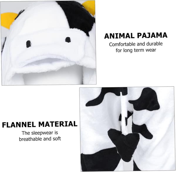 Tecknade djurpyjamas i flanell, mysiga sovkläder för vintern, hemmakläder, giraff-onesie