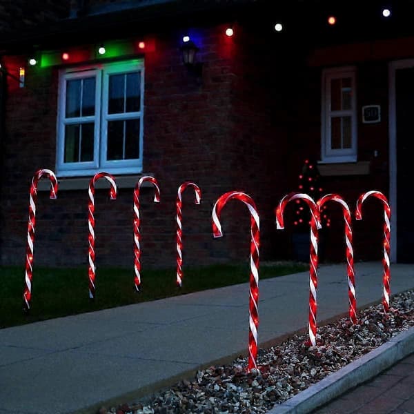 Festive Lights - Set of 4 - Light Up Candy Cane Decorations - Electrically Operated