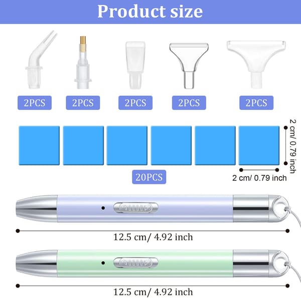 Diamantmalerpen med lysende spidsborepen 5D DIY Diamantmaling