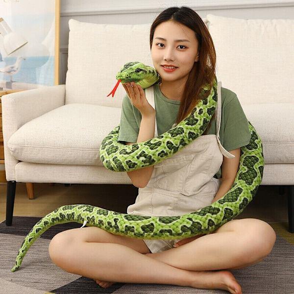 200 cm jättikäärme pehmolelu simulaatio pitkä keltainen python täytetty eläin käärmelelu lahja