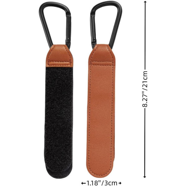 Stroller Hooks, Set of 2, Extra Sturdy, Brown PU Leather, Stroller Hooks, Stroller Accessories