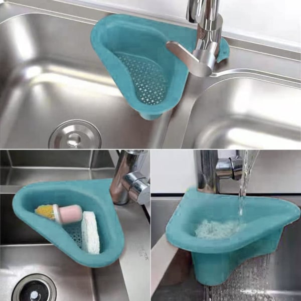 Trekantet vaskholder, multifunktionelt hængende filterafløbsstativ, svaneformet køkkenvask afløbskurv, vaskafløbskurv Creative