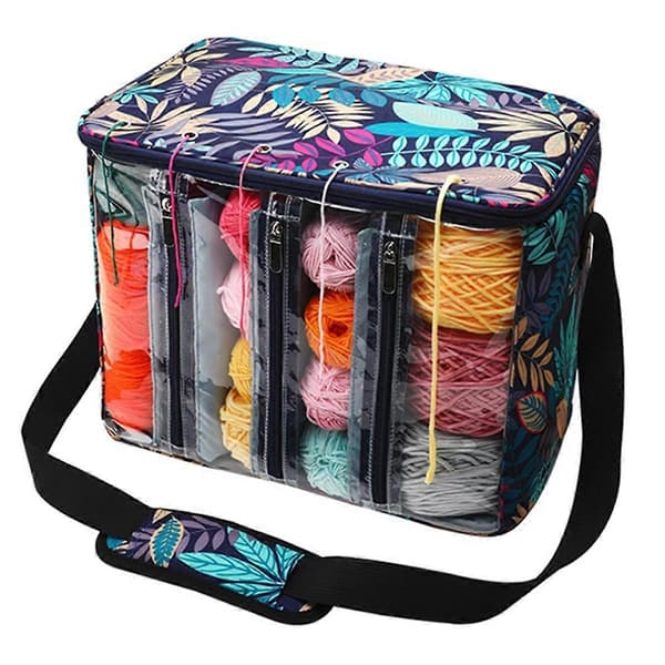 Knitting Tool Storage Bag Capacity Portable Storage Bag Knitting Needles Yarn Bag Portable Clear Visible Oxford S